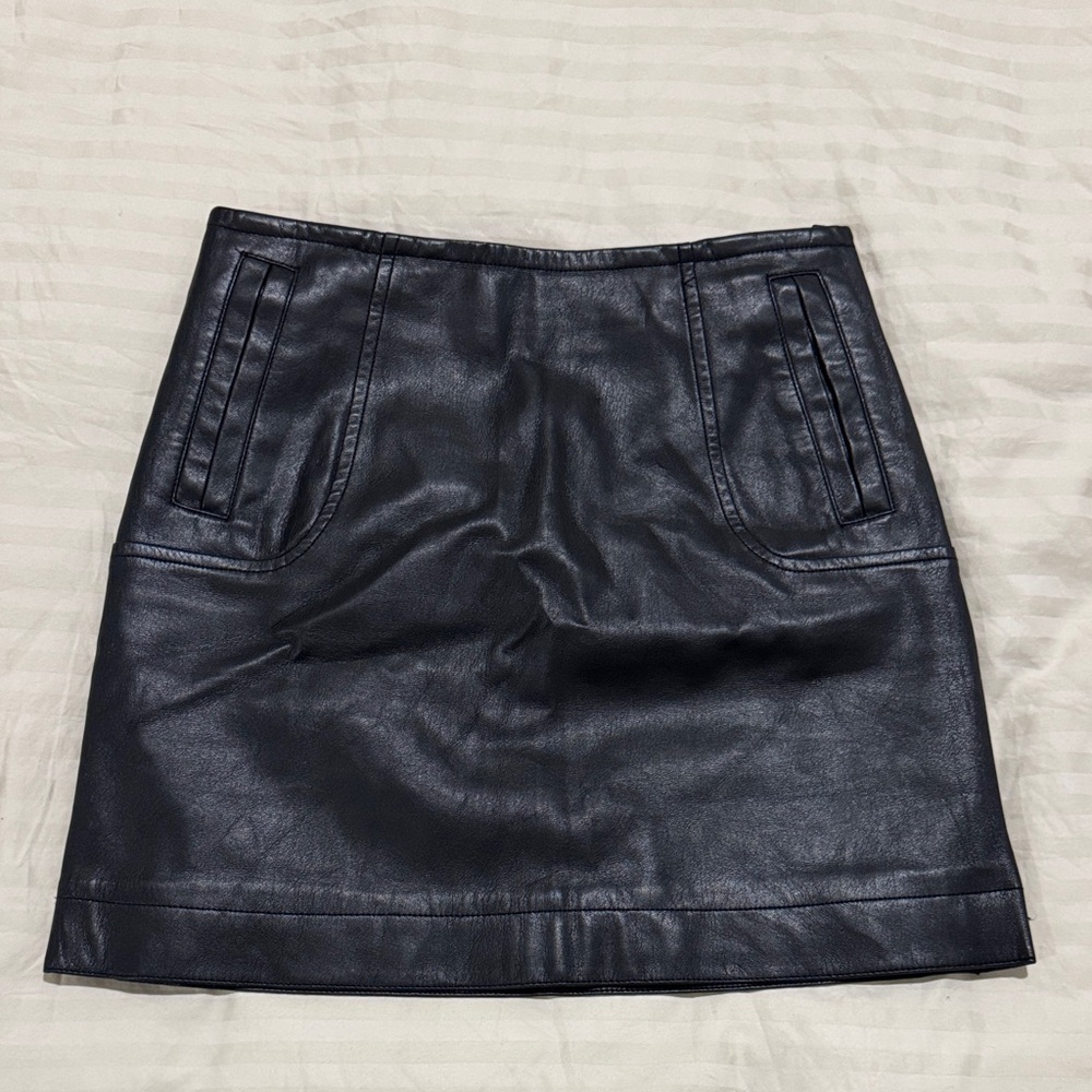 Black Faux Leather Mini Skirt